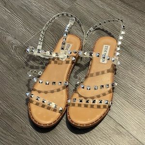 Steve Madden Travel Rock Stud Sandals - Clear